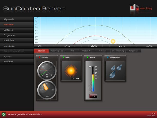 Sun Control Server - XAML WPF User Interface Design